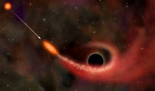 Artist's impression of s supermassive black hole ripping apart a star and