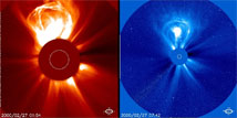 A cartoon representation of a coronal Faraday rotation measurement