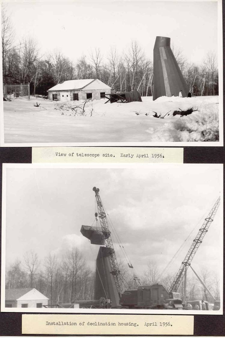 [Site in April 1956, installation of hour angle drive]