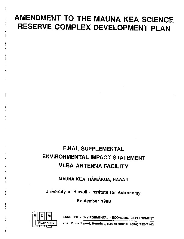 19880901 Mauna Kea Environmental Impact.pdf