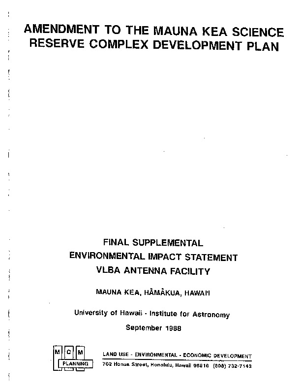 19880901 Mauna Kea Environmental Impact.pdf