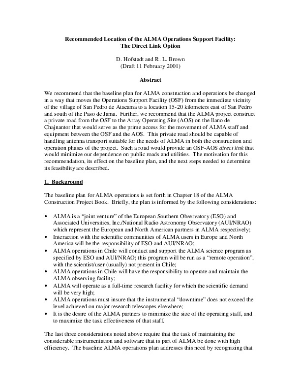 http://jump2.nrao.edu/dbtw-wpd/Textbase/Documents/brown-Recommended-Location-ALMA-Operations-Support-Facility-draft-11feb2001.pdf