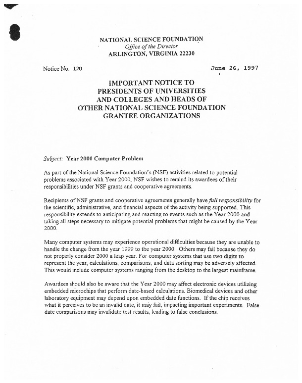 19970626-NSF-notice-to-grantees-re-Y2K-responsibility.pdf
