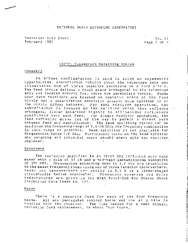 http://jump2.nrao.edu/dbtw-wpd/textbase/Documents/140-ftCassegrainReceivingSystem-feb1987.pdf