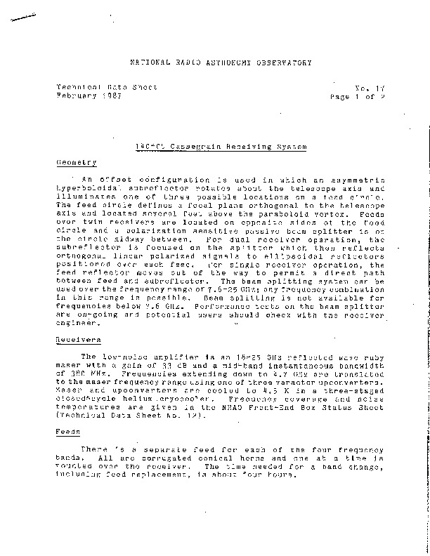 http://jump2.nrao.edu/dbtw-wpd/textbase/Documents/140-ftCassegrainReceivingSystem-feb1987.pdf