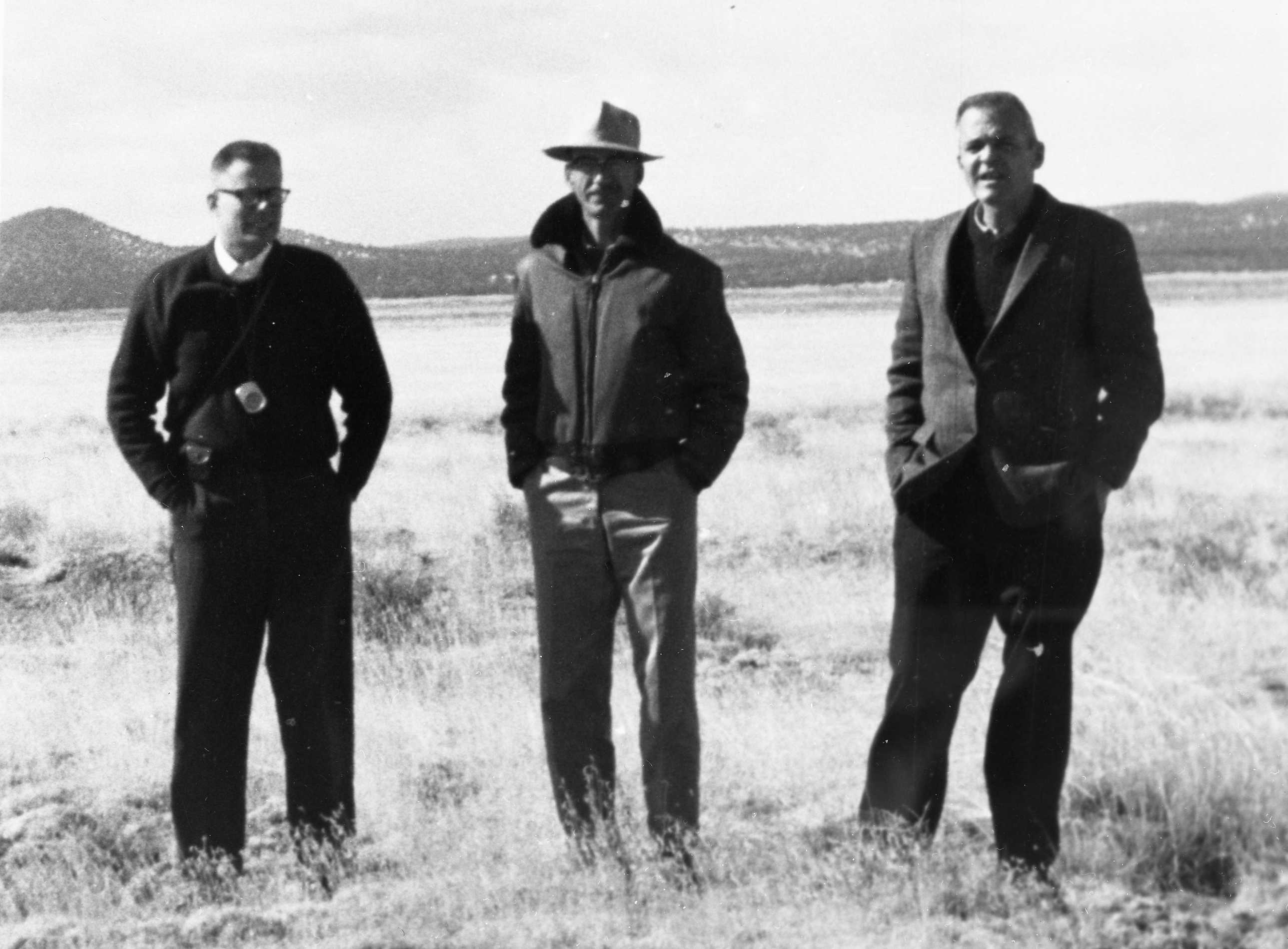 Cam Wade, left, during site search for VLA, 1966