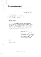 Aimee L. Joy to Grote Reber re: Sent reprint by Ramo requested in GR&#039;s letter of 2/2/1959