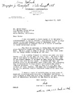 Charles H. Schauer to Grote Reber re: Response to Reber&#039;s letter of 9/20/1958; invitation to lunch with Research Corp Board on 10/14/1958