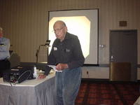 John D. Kraus making presentation at IEEE Antennas and Propagation Society meeting