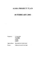 ALMA Project Plan (Version 1), 10 February 2003