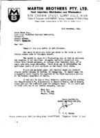 H. V. Parkin to Grote Reber re: Parkin&#039;s reply to GR&#039;s letter of 11/26/1963. Says beans are Saluggia Beans