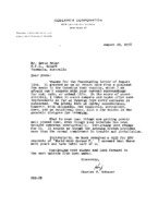 Charles H. Schauer to Grote Reber re: Acknowledgement of Reber&#039;s 8/15/1956 letter