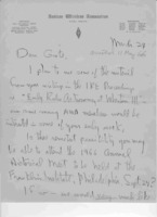 Kelley will use material from GR&#039;s Early Radio Astronomy at Wheaton Illinois; asks GR to attend 1966 Annual Historical Meeting at the Franklin Institute Sept. 24