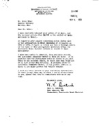 Reply to Reber&#039;s letter of 4/19/1958