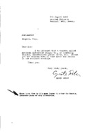 Grote Reber to Postmaster, Memphis TN re: Request for address of American Automotive Supply