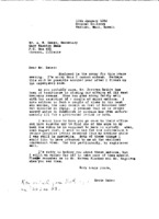 Grote Reber to A.W. Zener re: Request that both GR&#039;s bank box key and letter from Schuyler sent by GR to Rathje on 8/21/1957 be sent from Rathje&#039;s office