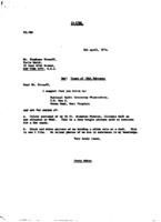 Grote Reber to Stephane Groueff re: GR&#039;s reply to Groueff&#039;s letter of 2/18/1974; GR suggests he write to NRAO in Green Bank and ask for copies of Wheaton dish photo and GR&#039;s favorite photo of himself