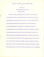 Toward a National Radio Observatory, 7 August 1956