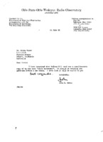 John D. Kraus to Grote Reber re: Has requested that McGraw-Hill send copy of &quot;Radio Astronomy&quot;