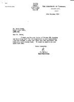 T. Hytten to Grote Reber re: Acknowledgement of Reber&#039;s 11/10/1955 letter