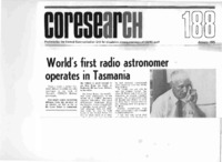 World&#039;s First Radio Astronomer Operates in Tasmania