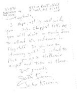 John Kierein to Grote Reber re: Attending AAAS Conference in Flagstaff, June 2-6, 1996