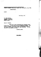 Grote Reber to John Phillips re: Reply to Phillips letter of 7/17/1973; will not attend IAU meeting; refers Phillips to Jan. 1958 issue of Proc. Inst. Radio Engineers
