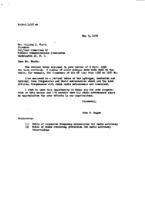 John P. Hagen to William L. North re: Table of requested frequency allocations for radio astronomy; table of bands receiving protection for radio astronomy observations