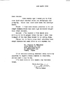 Grote Reber to Jennie Ewanoski re: Ethyl formate; geiger tubes