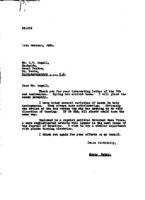 Grote Reber to L. W. Angell re: GR&#039;s reply to Angell&#039;s letter of 10/5/1964; twining vines