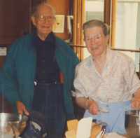 John D. Kraus and Alice N. Kraus in kitchen