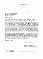 Correspondence: Richard M. Emberson to Walter W. Bird, August 1956