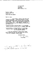 Grote Reber to R. L . Jones re: GR refers to Jones letter in Nature 12 March 1960; sends Jones references to twining vines