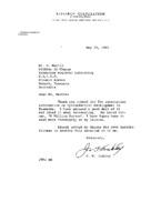 J. William Hinkley to D. Martin re: Thanks for info and book