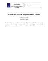 Science IPT &amp; ASAC Response to BCP Options, 8 September 2005