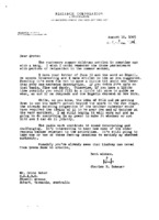 Charles H. Schauer to Grote Reber re: Edgell visit to Research Corp; Schauer&#039;s possible visit to Australia