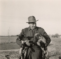 John D. Kraus with lambs