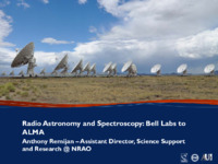 Radio Astronomy and Spectroscopy: Bell Labs to ALMA, June 2022