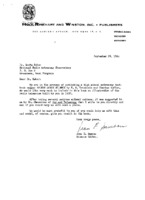 Jean E. Samson to Grote Reber re: Request for photo of Wheaton telescope for textbook &quot;Modern Space Science&quot;