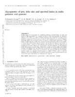 Asymmetry of Jets, Lobe Size and Spectral Index in Radio Galaxies and Quasars