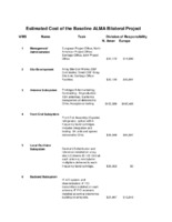 Estimated Costs of the Baseline ALMA for the Bilateral and Tripartate Project