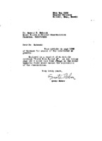 Grote Reber to Harold D. Babcock re: Sent Babcock a reprint of &quot;World Wide Spread F&quot;