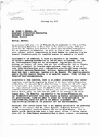 Correspondence: Otto Struve to George W. Swenson, February 1961