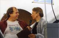 Enchanted Skies Star Party, Socorro, 1995:  Robin Marshment interviews Alan Hale
