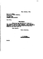D. Martin to R. D. Brock re: Martin&#039;s reply to Brock&#039;s letter of 10/7/1964; bean colour genetics