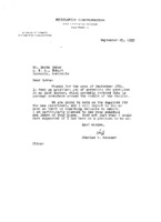 Charles H. Schauer to Grote Reber re: Acknowledgement of information and requests in Reber&#039;s 9/16/1955 letter