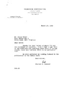 Charles H. Schauer to Grote Reber re: Acknowledgement of Reber&#039;s 3/7/1959 letter and financial statement