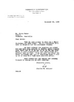 Charles H. Schauer to Grote Reber re: Supplies and equipment requested on 11/20/1956