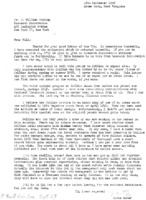 Grote Reber to J. William Hinkley re: Assignment of Reber&#039;s Patent 2519603 to Research Corp