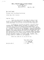 A.C. Beck to Grote Reber re: Reconstruction of Jansky antenna in Green Bank
